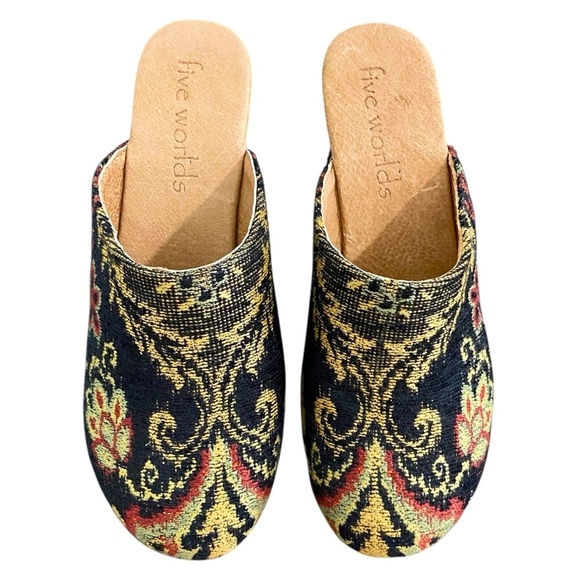 Sundance Cordani Zorba Tapestry Clogs Shoes Cyrilla Five Worlds 70s Retro New - Picture 5 of 15